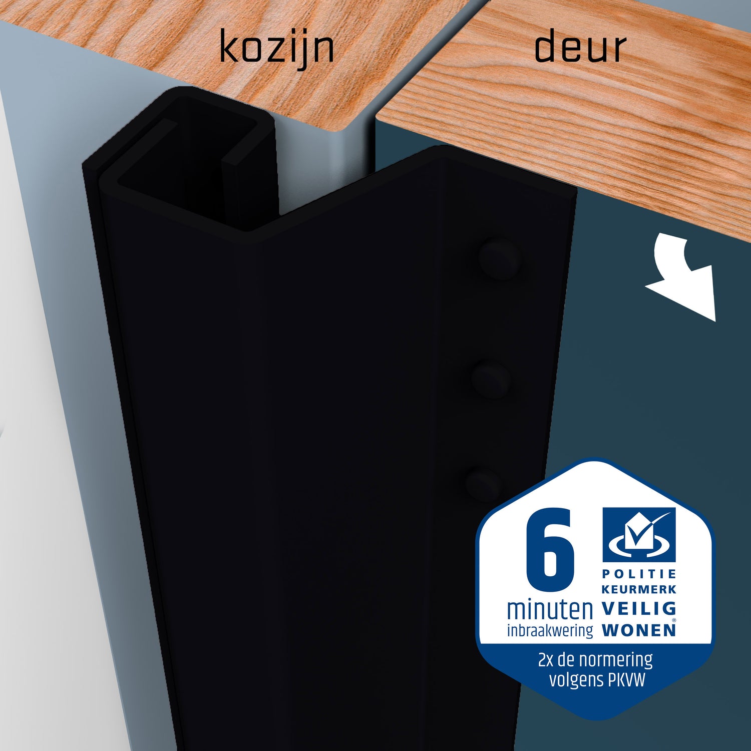 SecuStrip Anti-Inbraakstrip Plus - Achterdeur - terugligging 21-27 mm - Blackline